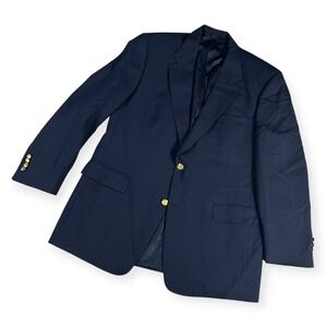 Austin Reed McRaes Mens Navy Blue Blazer Sport Coat Gold Buttons 44R